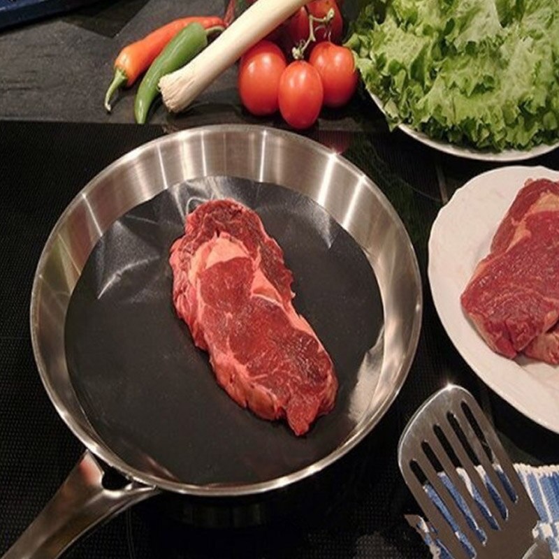 2 stuks Koekenpan Liner Thuis Keuken Kookgerei Onderdelen Koekenpan Pad Non-stick Pan Hoge Temperatuur