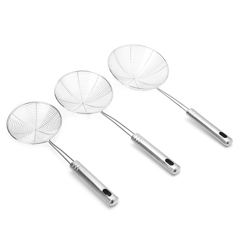 Solid Spider Strainer Skimmer Ladle With Handle Stainless Steel Kitchen Tool