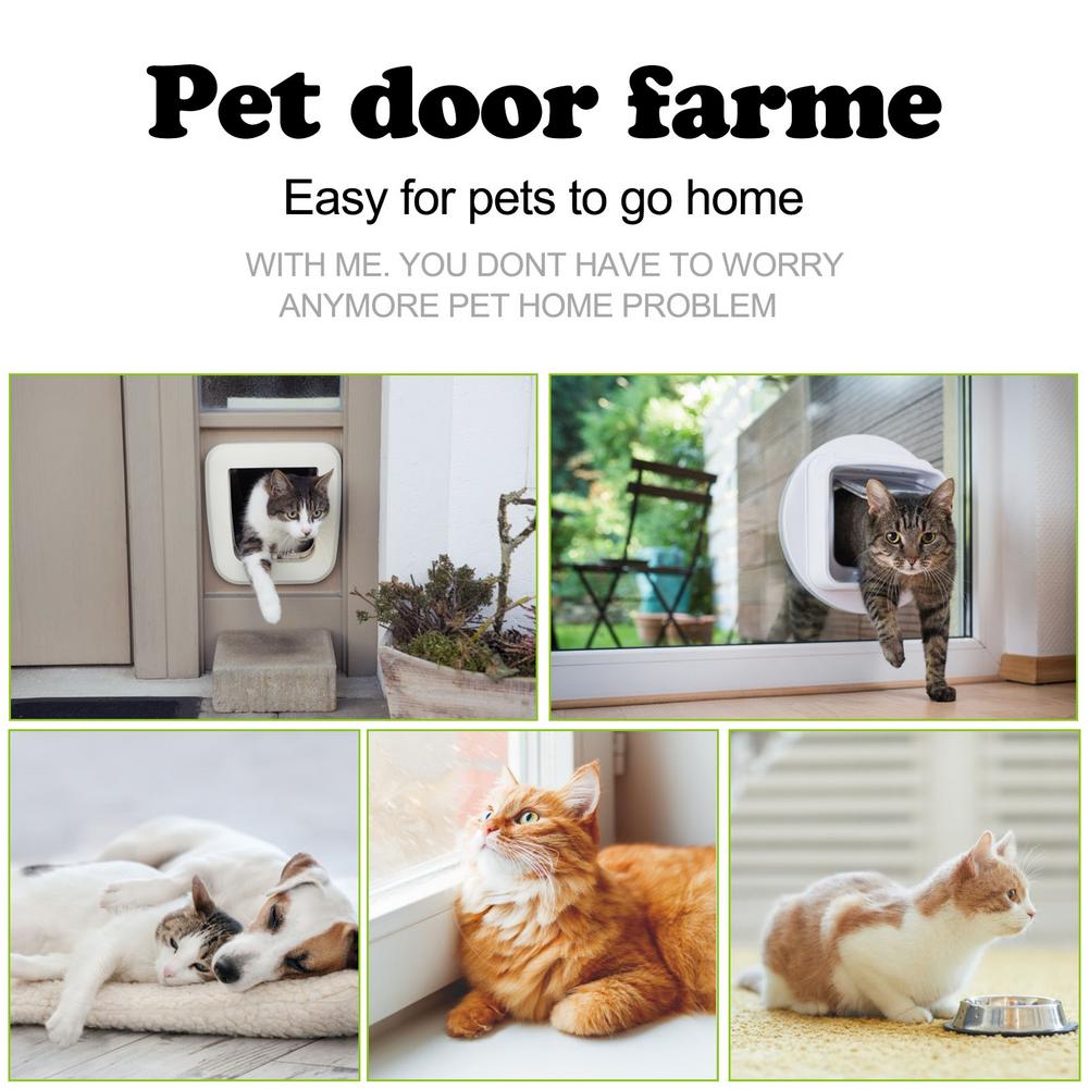 Pet Screen Door Automatic Lockable Screen Dog Door Window Security Flap Gates Pet Tunnel Dog Fence Free Access Door For Home