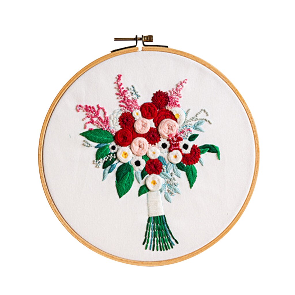 Blommor mönster gör det själv hela utbudet av broderi korsstygn set för nybörjare-handgjorda broderi gör-det-själv hantverk: E