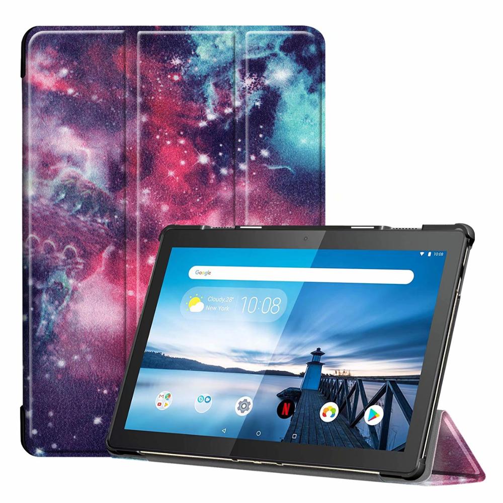 Slim Hard Case for Lenovo Tab M10 TB-X605F Release Tablet 3 Fold Magnetic Stand Cover for M10 X605 10.1 Inch: yin he xi