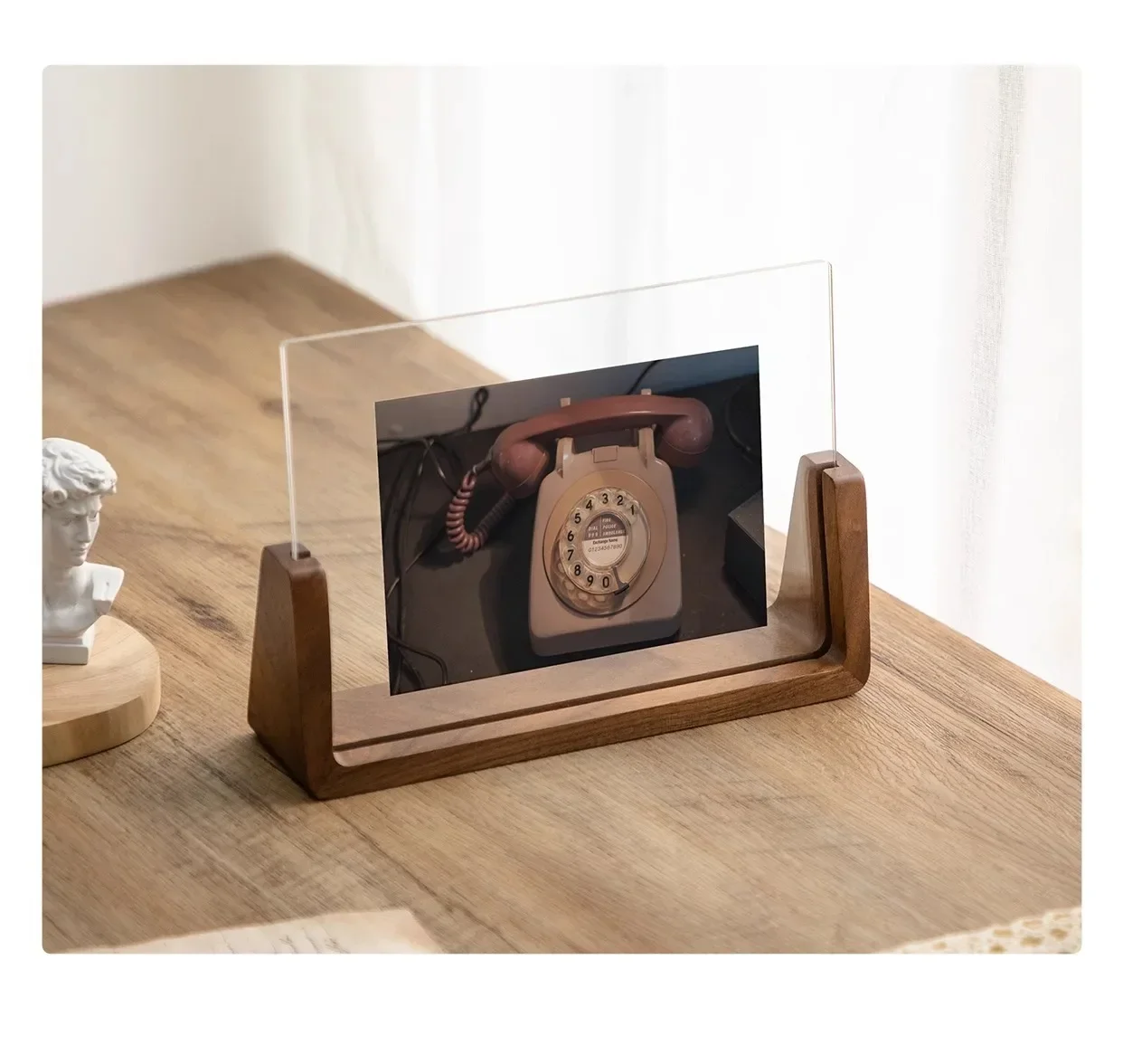 Cadre Photo en bois acrylique, porte-Photo de mariage, décor de bureau, Porta Retrato: 7 pouces / Bourgogne