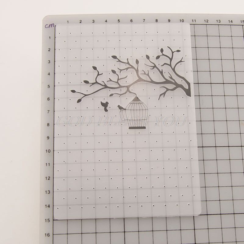 Plastic Embossing Folder Template DIY Scrapbook Photo Album Card Making Decoration Crafts Rainbow Sun Cloud Flower Birdcage Leaf