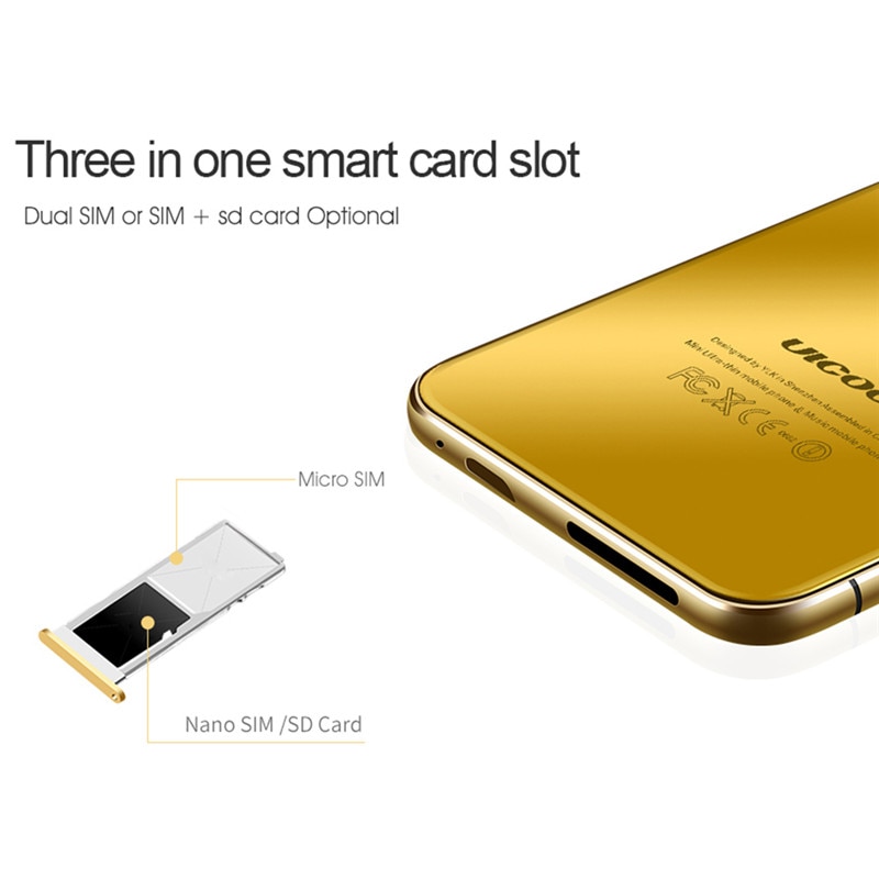 Original Ulcool V99 V66A luxe Super Mini téléphone de crédit ultra-mince téléphone portable métal corps Bluetooth Dialer double carte SIM Mobile