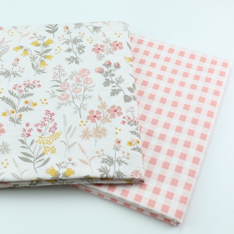 235CM*50CM floral lattice cotton fabric sewing baby cloth infant linens kids bedding fabric cushion patchwork fabric tissue