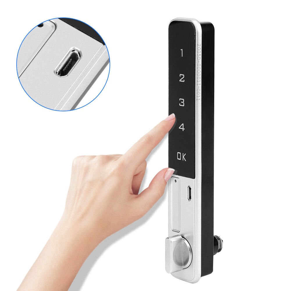 Cerradura electrónica inteligente con pantalla táctil, dispositivo de bloqueo de contraseña con teclado táctil y perno plano, de seguridad, para armario