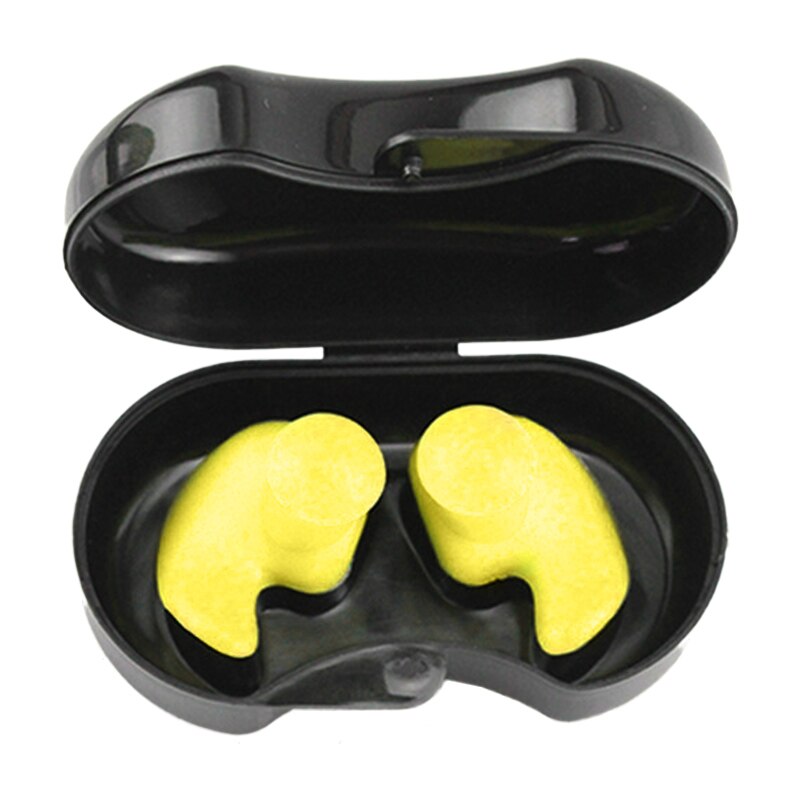 Swimming Ear Plugs Waterproof Reusable Silicone Ear Plugs For Swimmers Showering Bathing Swimming Accessories: Yellow Ear Plugs