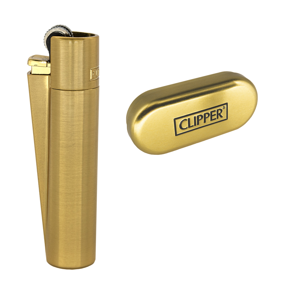 CLIPPER, Encendedor Recargable Metal Dorado: Dorado Mate