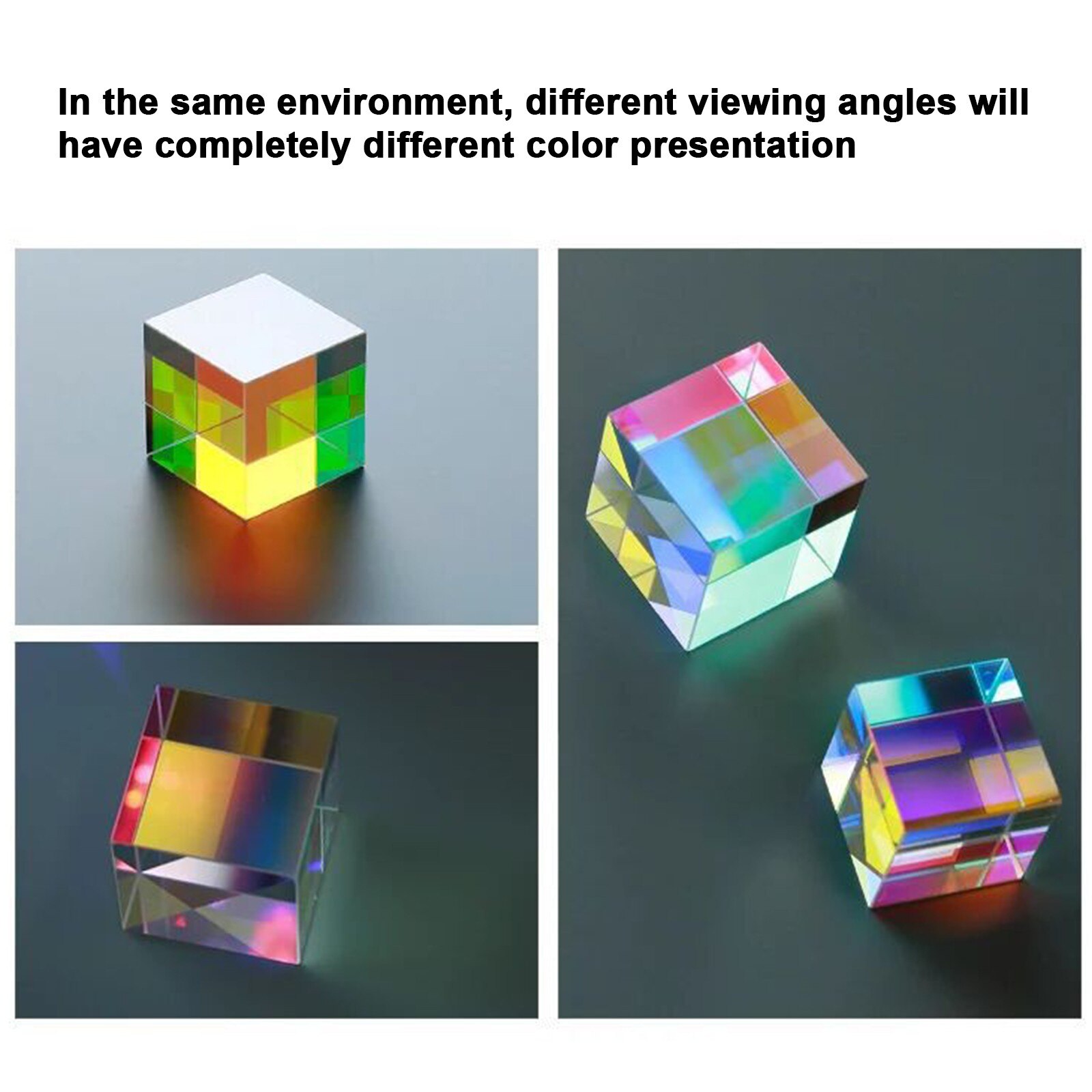 Light Prism Photo Ornaments Seven Color Crystal Cube Valentine'S Day Girlfriend Rectangle Cube Optical 10mm Glass Cubes