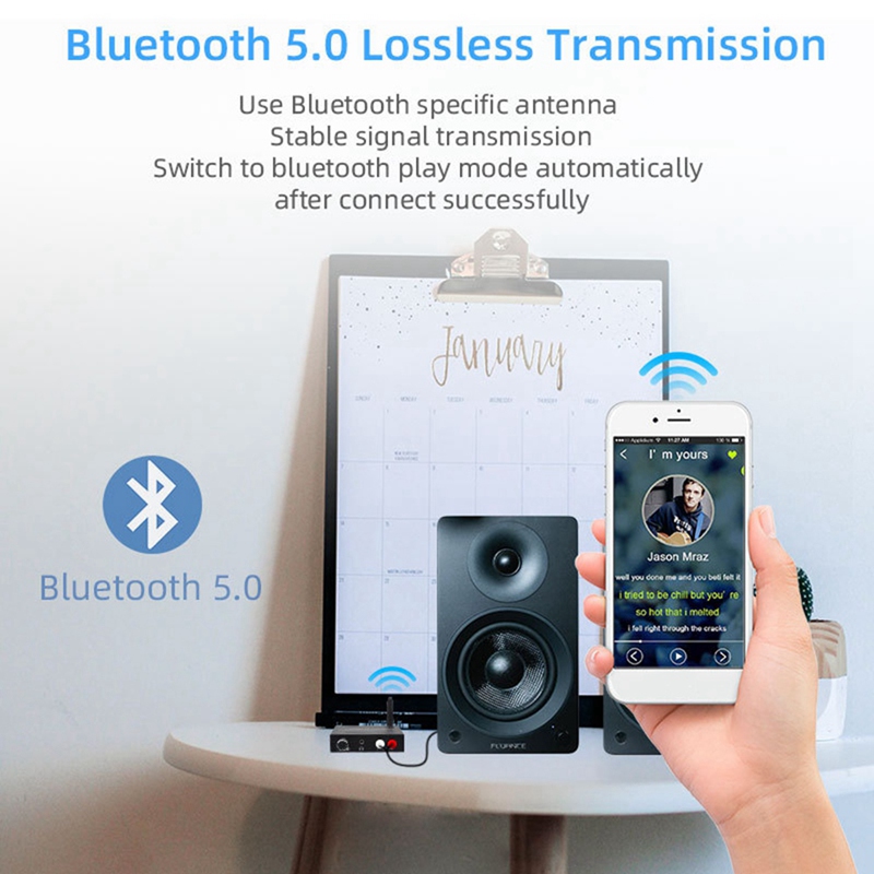 Bluetooth DAC Digital to Analog Audio Converter with Bluetooth Receiver with Volume Control Volume Adjustment 3.5mm