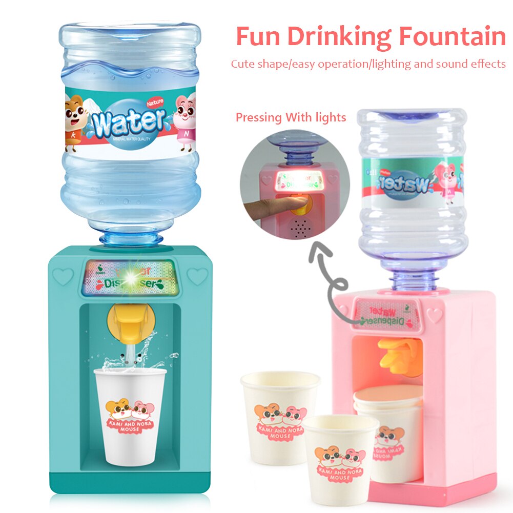 Funny Children Toy Simulate Family Furniture Water Dispenser with Light Music Electronic Mini Simulated Kits Toys