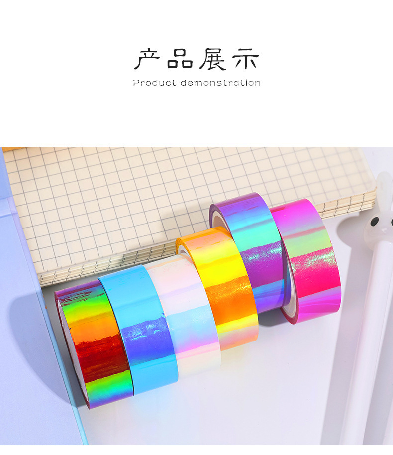 Papier Regenboogfilm Geleidelijke kleurverandering Decoratieve handaccount Kleur Handaccount Sticker Materiaal DIY Creatieve collage: Marineblauw
