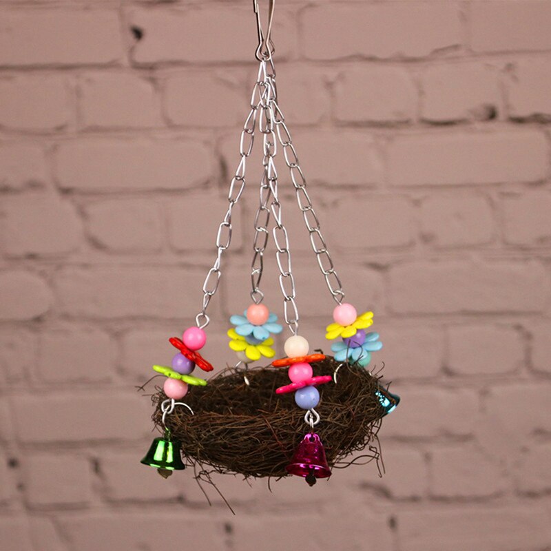 Handcraft Bird Nest Toys For Birds Parrots Play Bite Climb Bird Swing Toy