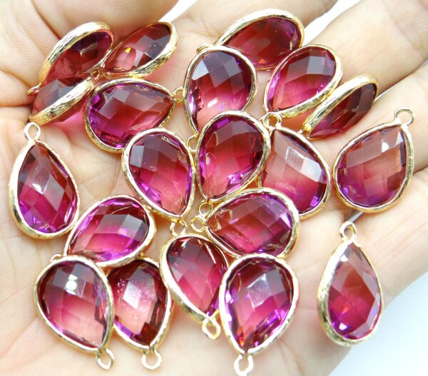 15*20mm Natürliche stein kristall quarz glas stein mix charm Teardrop anhänger für DIY Schmuck Machen Halskette Zubehör 10 stücke: NO.6