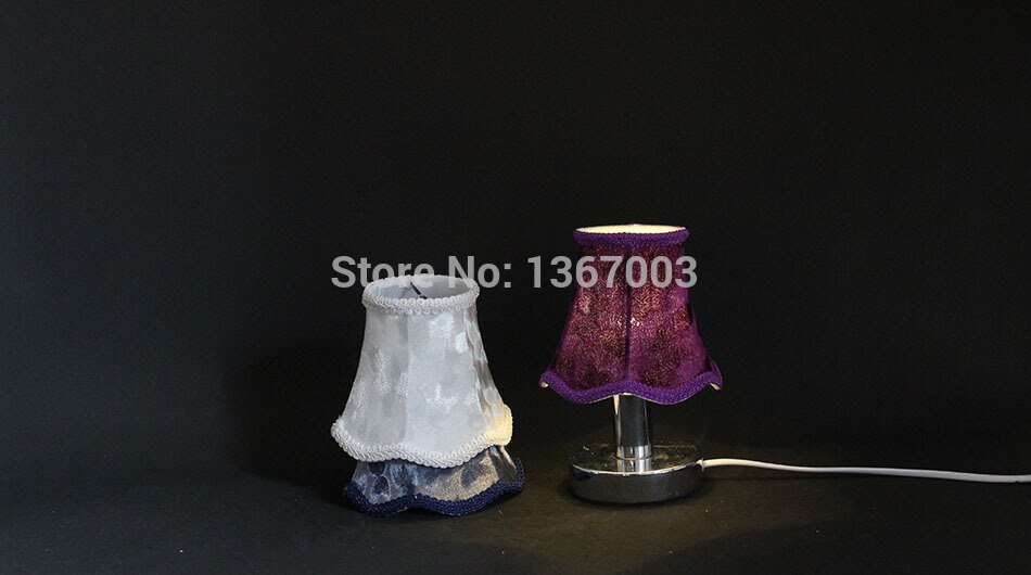 13cm klassiske hvide lilla blå farve lysekrone flannel lampeskærme, europæiske væglampeskærme, klip på