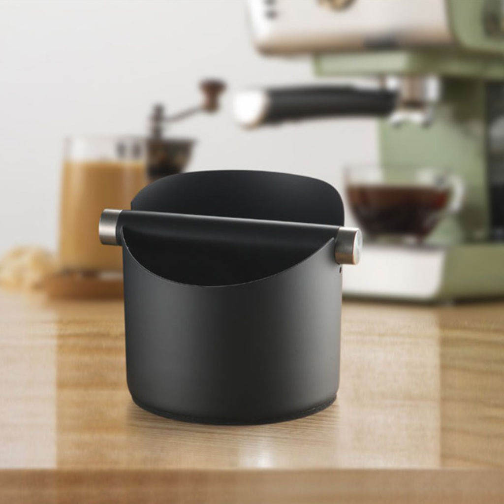 Durable Coffee Knock Box Coffee Tools Removable Knock Bar Shock-Absorbent Barista Style Espresso Dump Bin for Coffee Grounds: Black S