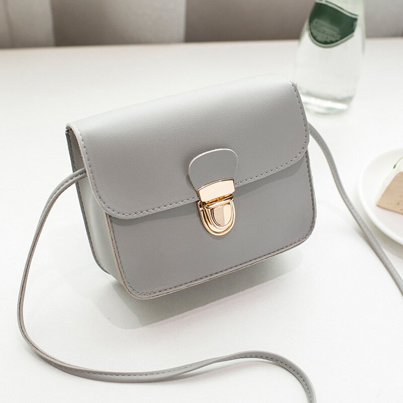 High Girls Small Square Messenger Bag Women Shoulder Bag Leather Handbags solid Messenger bag Bolsa Feminina