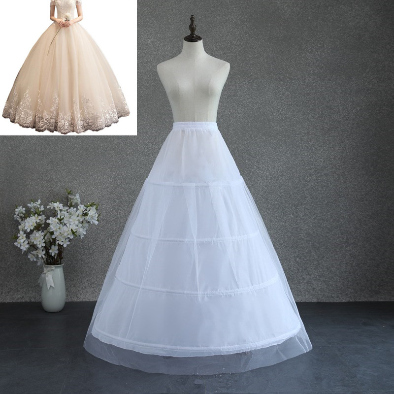 Lange bruidsjurk petticoat crinoline onderrok trouwjurk galajurk hoepel 4- botten witte petticoat vintage onderjurk tutu volwassen