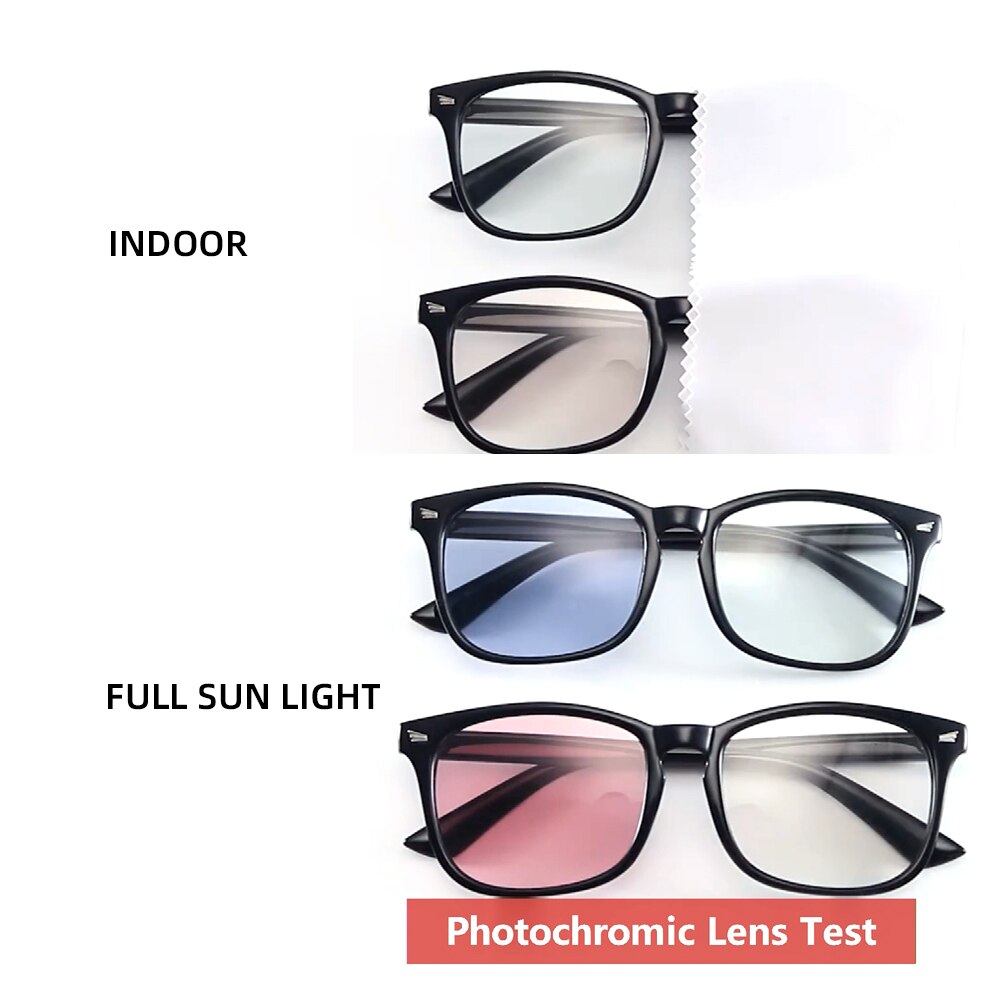 Classic Photochromic Blue Light Blocking Glasses Men Square Color Changing Anti Blue Ray Computer Chameleon Eyeglasses