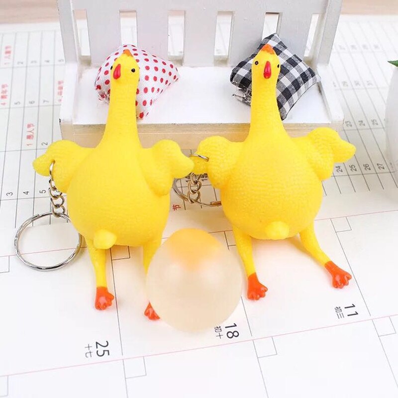 1pc lustige gadgets spielzeug huhn eier legend kloake hühnerwitze maker schlüsselanhänger eierlegende hennen überfüllt stress