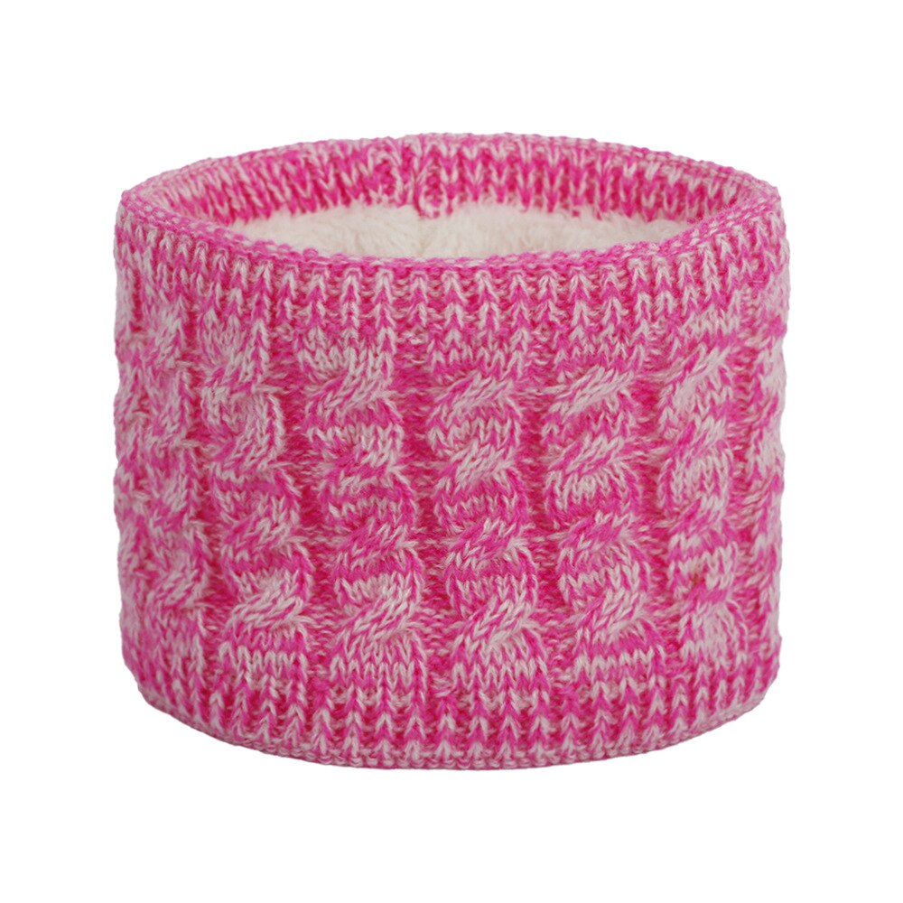 Små drenge piger varm flettet strikke ring tørklæde børn fluffy plys tørklæde krave blød elastisk lydpotte multi farve: Bland 4