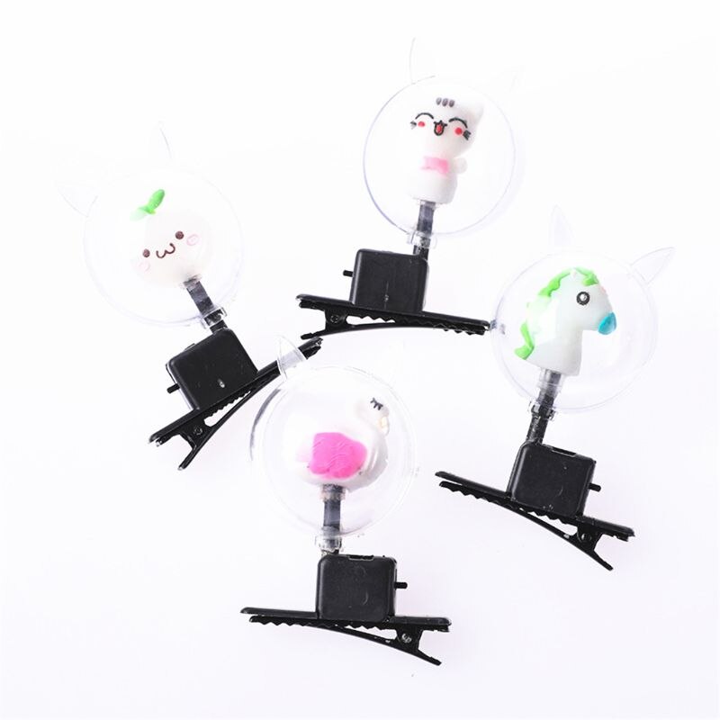 Cartoon Bubble Ligtht Haar Clip Haarspeld Kerst Verjaardag Toy Light Up Party Gunsten Kids Toy