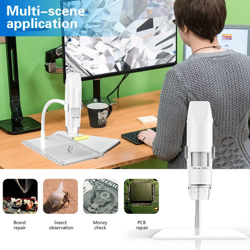Wireless Digital Microscope with WiFi USB Flexible Arm Observation Stand
