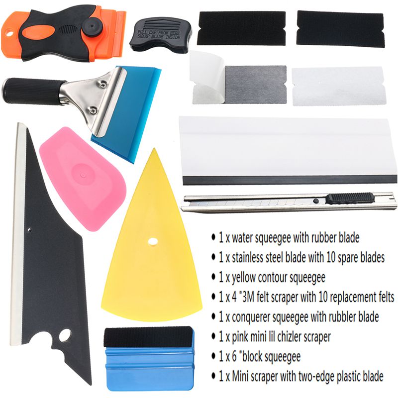 28 In1 Car Window Film Tint Tools Kit Wrap Application Squeegee