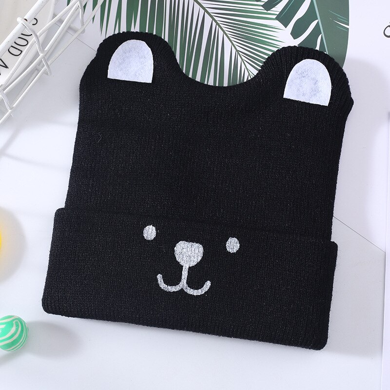 Kinderen 3d beren cartoon mutsen lente en herfst jongens meisjes mutsen gebreide mutsen winter warme effen kleur kindermutsen: 06