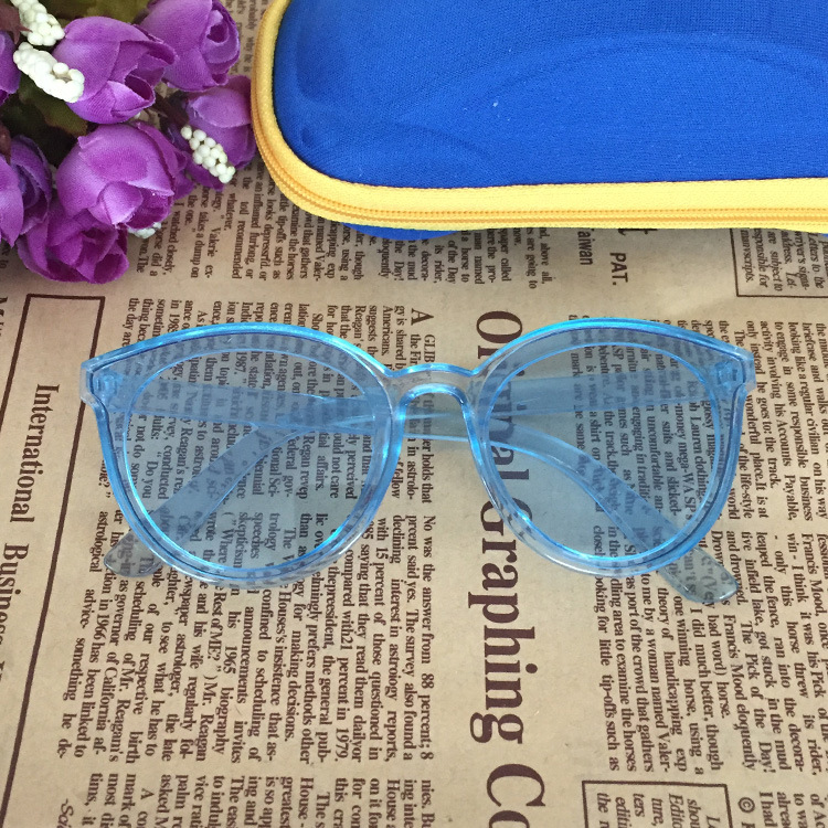 Leuke kat eye kinderen zonnebril kids meisjes jongens peuter zonnebril oculos de sol infantil: blue