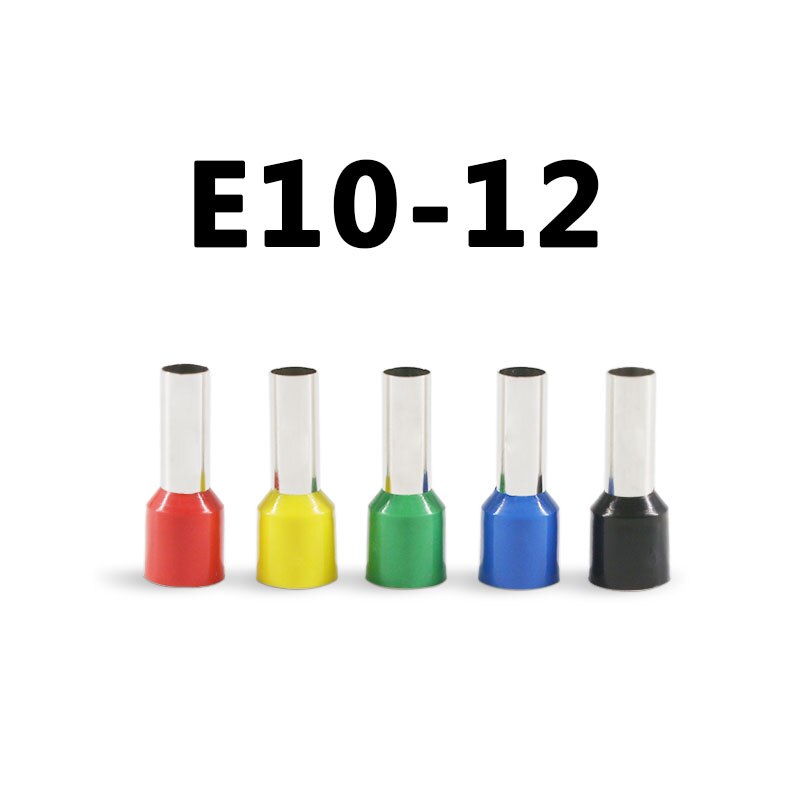 100pcs E10-12 Tube insulating Insulated terminals 10MM2 Cable Wire Connector Insulating Crimp Terminal Connector VE10-12