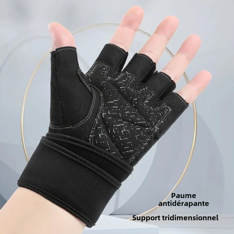 Gym Gloves Grips Anti-Skid Wrist Straps Protector for wrist training anti-slip half finger movement anti-cocoon Palm Protection