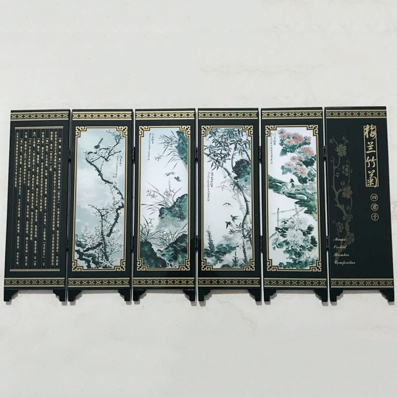 Flower Screen Bamboo Room Divider Wood Folding Business Durable Office Brand