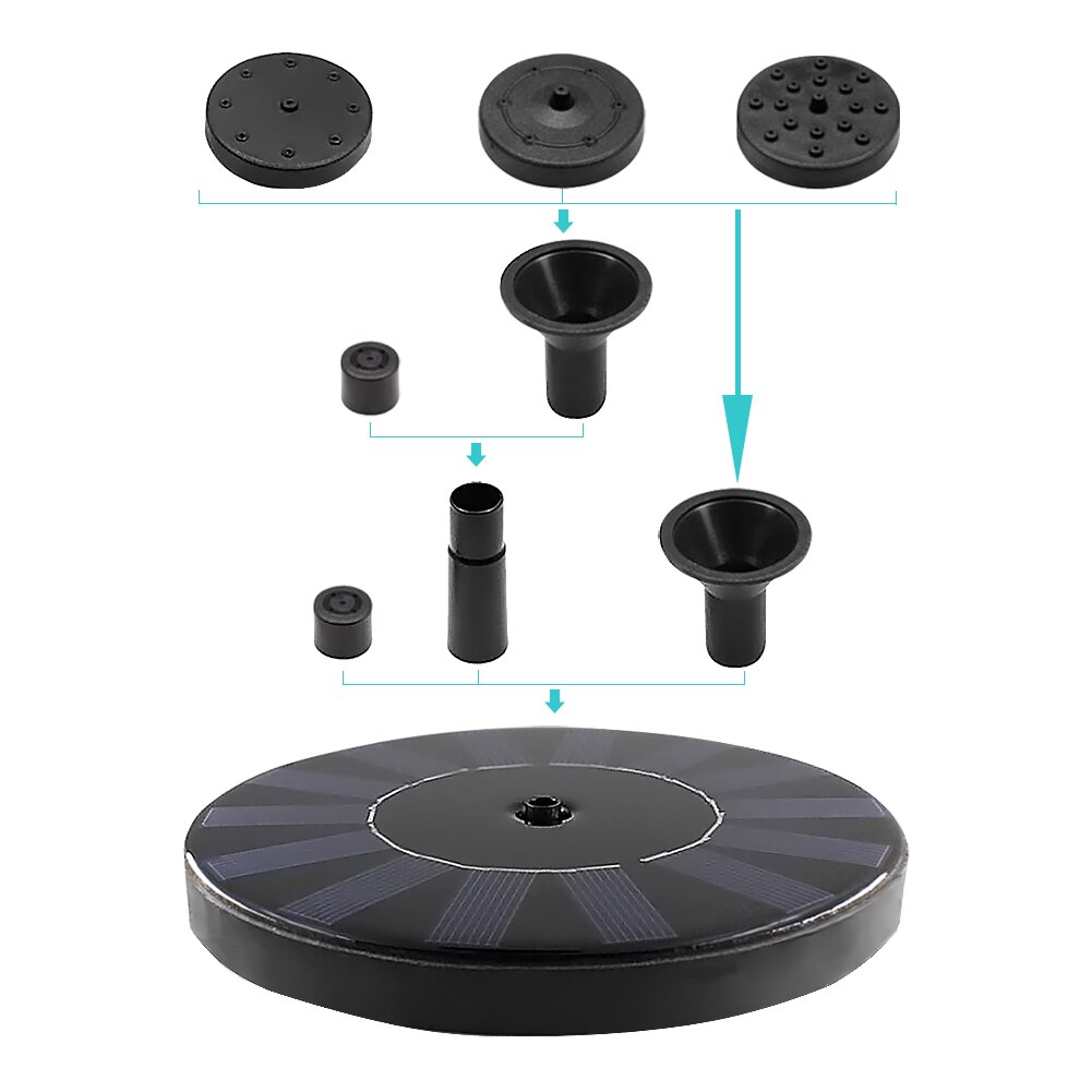 Mini Solar Power Water Fountain Garden Pool Pond 18-45cm Outdoor Solar Panel Bird Bath Floating Water Fountain Pump Garden Decor