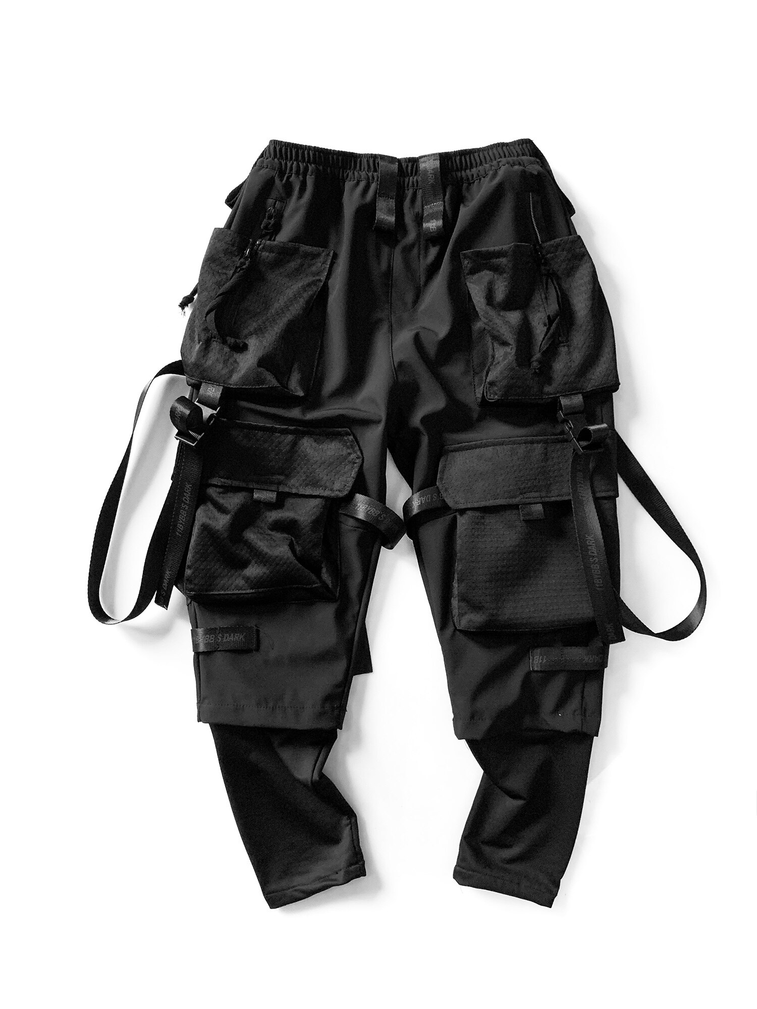 Techwear cargo bukser mænd sort japansk streetwear jogger