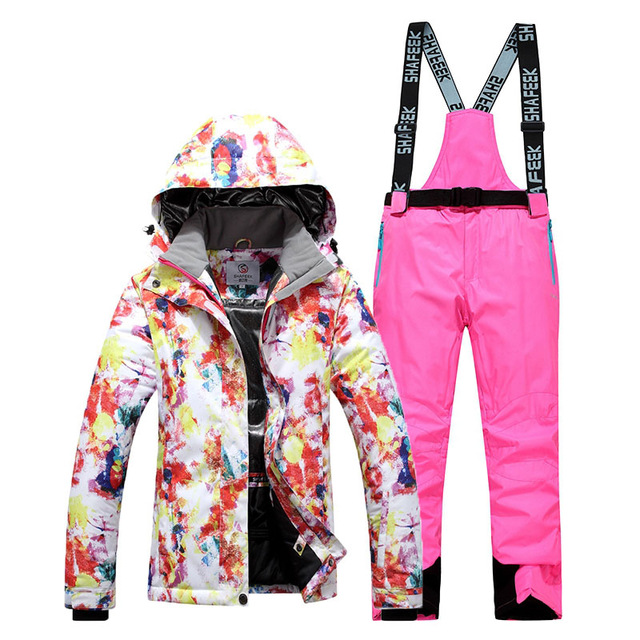 Women Ski Suit Brands Winter Warm Waterproof Windproof Clothes Snow Pants and Jacket Skiing and Snowboarding Suits