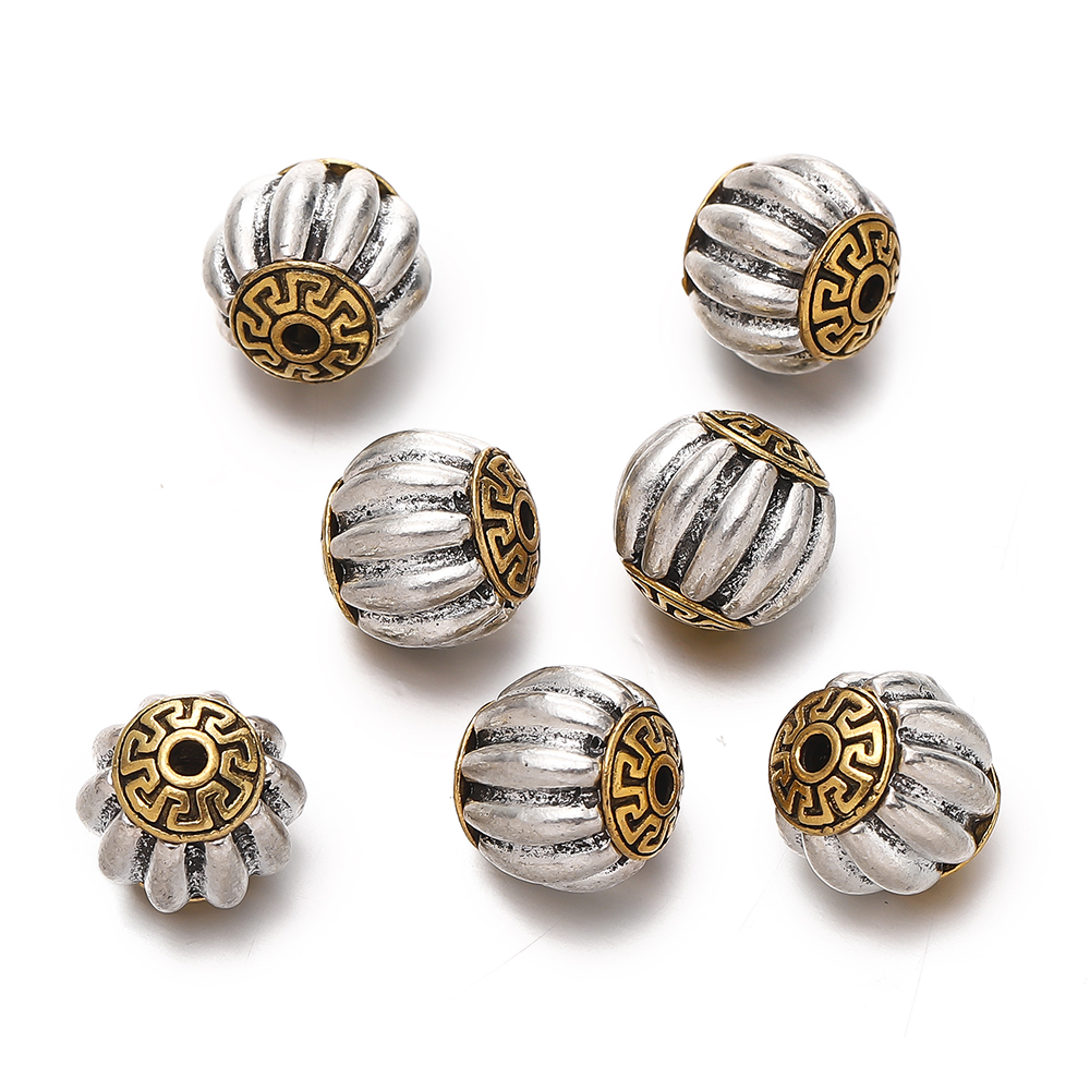5 unids/lote cilindro redondo budista nepalí tibetano Color plata/oro cuentas sueltas de Metal para fabricación de joyería DIY pulsera: Morado