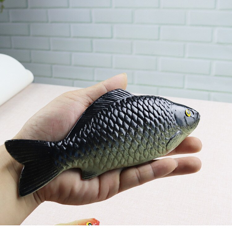 Alimentos artificiales de imitación de pescado, decoración de nevera, escuela, restaurante, materiales de enseñanza, fotos de estudiantes, 1 ud.: Black