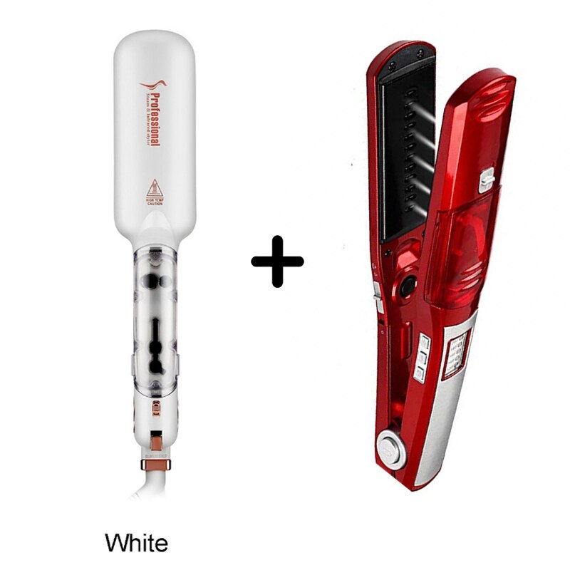 Plancha de pelo , plancha de Vapor de cerámica con calor por infrarrojos, de 2 pulgadas Steampod plancha plana, plancha alisadora