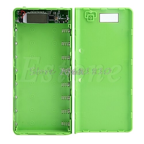 DIY USB Mobile Power Bank Charger Case Pack 8Pcs 18650 Battery Holder Case for Phone Whosale: Green