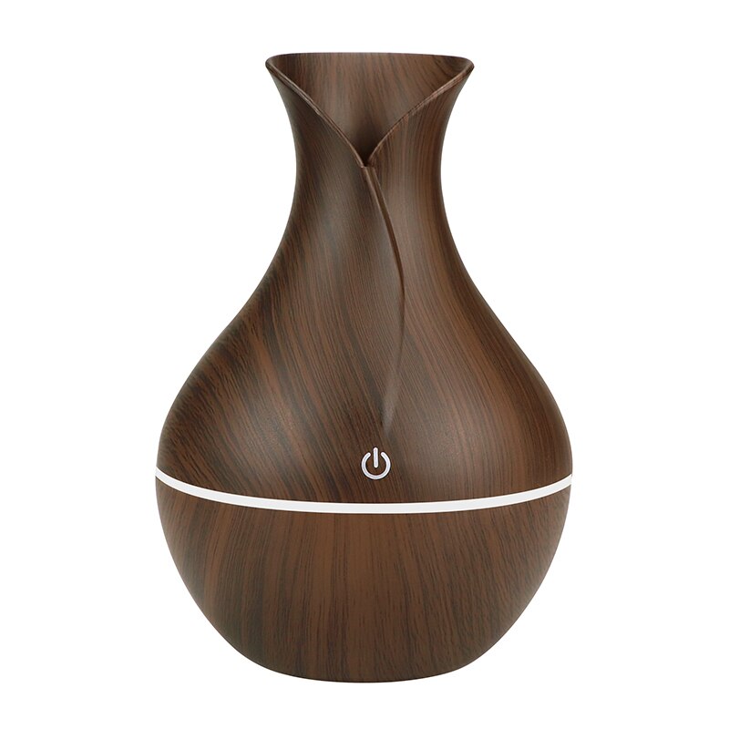 KBAYBO 130ml USB difusor de aceites aromáticos humidificador eléctrico de madera humidificador de aire ultrasónico aromaterapia LEDlight nebulizador para el hogar: dark wood