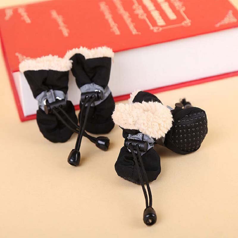 Zapatos de invierno para perros de compañía, botines impermeables de lluvia y nieve, zapatos antideslizantes de goma para cachorros pequeños, accesorios de calzado