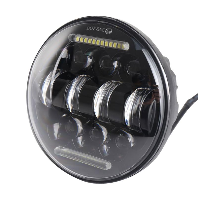 24V Universal 5.75 " Motorcycle Motorbike Black Headlight LED Front Light Headlamp 6000K LED headlights: Default Title