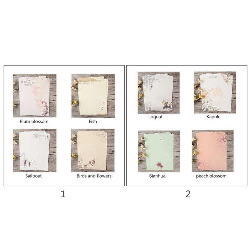 32pcs Home Vintage Writing Letter Paper Retro Writing Stationery School Supplies 831D