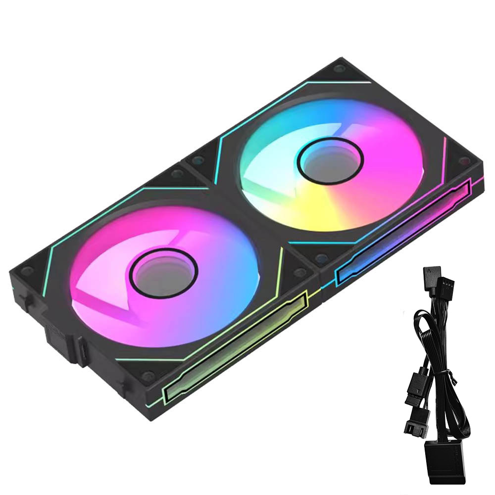 JUMPEAK Mx120 240mm Modular Sem Fio emenda PC 120mm caso ventilador de refrigeração ARGB infinito Efeito Espelho para Computador Refrigerador água: Preto / Blue