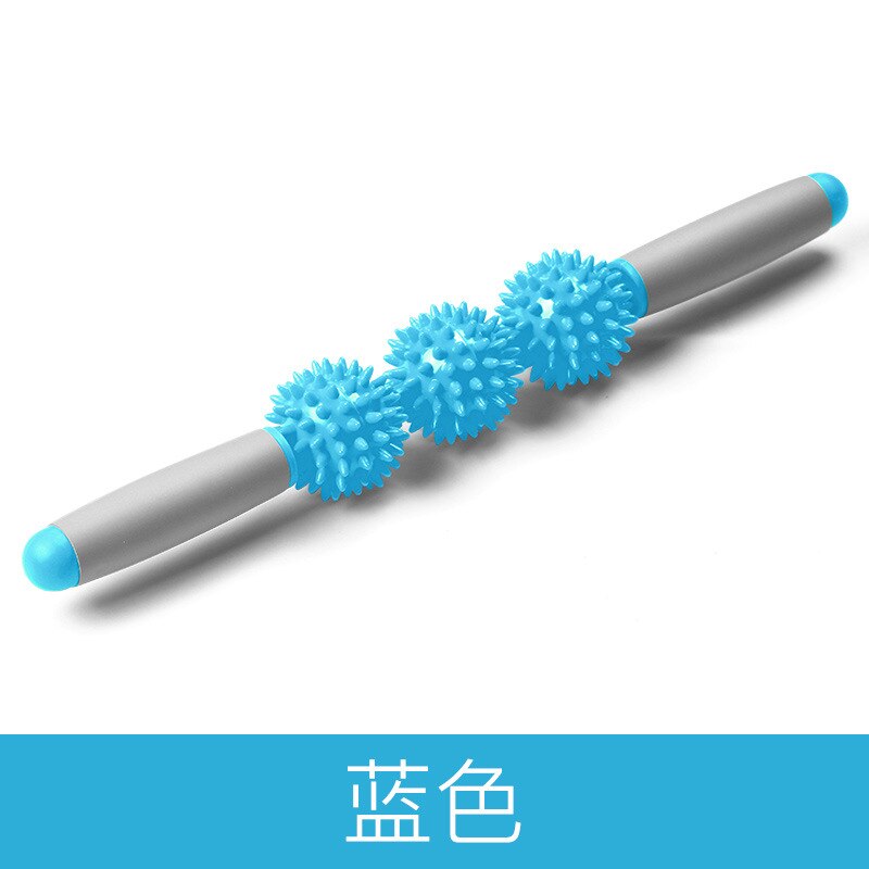 3 round Gym Muscle Massage Roller Yoga Stick Relax Tool Muscle Roller Sticks con Point Spiky Ball per Yoga: Cielo Blu