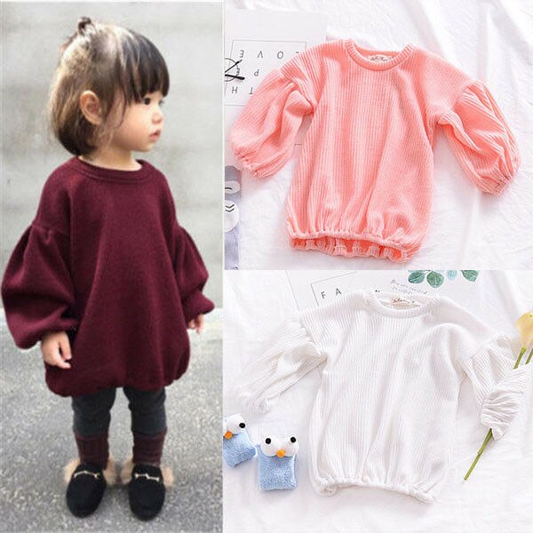 Peuter Baby Meisje Gebreide Trui Kid Lentern Mouw Ruffle Warm Lente Herfst Winter Trui Tops Outfits