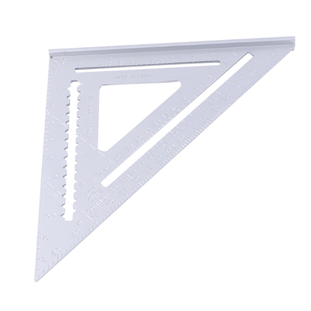 12 inch Metric Aluminum Alloy Triangular Ruler SpeedSquare Protractor Double Scale Miter Framing Measurement Ruler