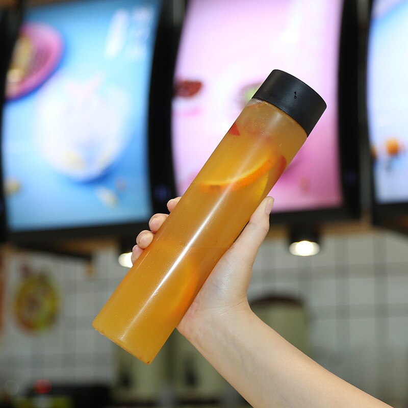 10 stk netto rødt kæledyr gennemsigtigt koldt drikke mælk te juice is kaffe emballage flaske 300ml boble te plastik kopper med låg