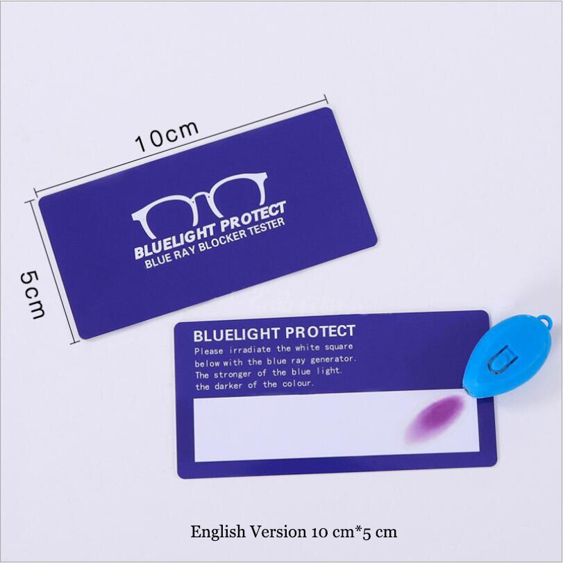 Engels Versie Pvc Anti-Blauw Licht Testkaart Licht Bril UV400 Accessoires Card Blauw Licht Detectie Generator Kaart En temp: English Version 1